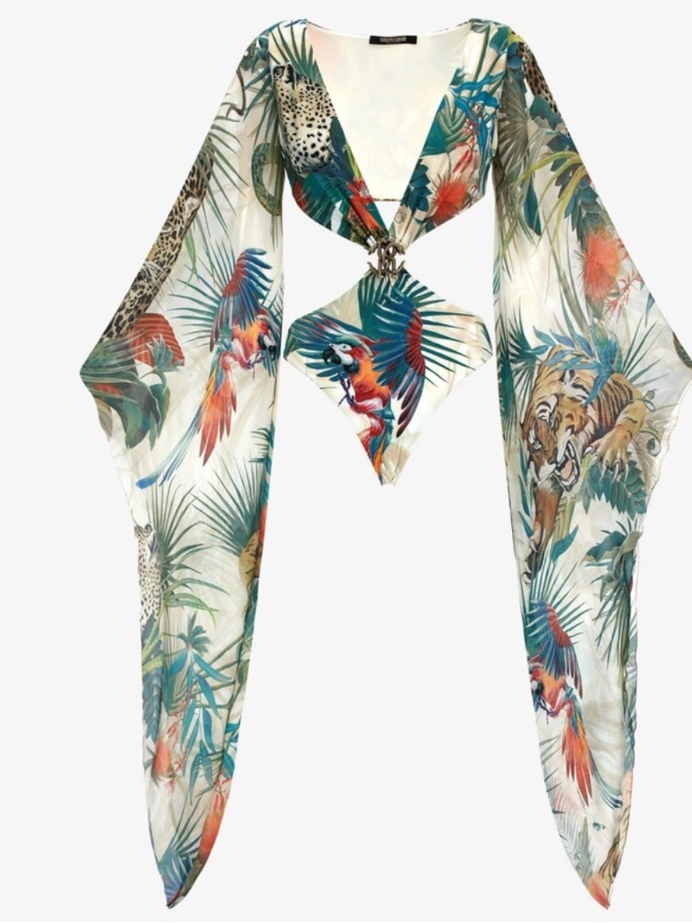 Roberto Cavalli Tropical Animal Print Scarf